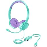 PC Headset mit Mikrofon, USB/3,5mm Computer Geräuschunterdrückung, verstellbarem Boom Mikrofon, Inline Lautstärkeregelung und Stummschaltung, Business Kopfhörer, Stereo Computer Kopfhörer für das Büro
