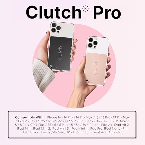 Clutch Pro - Portable iPhone Charger for Travel – 5000mAH TSA Approved Magnetic Airplane Safe Portable Charger only Compatible for iPhone 14 & Older Devices with Built-in Lightning Cable -3.7 oz- Pink - Image 4
