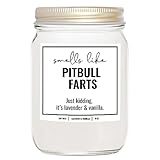 You Nique Designs Smells Like Pitbull Farts Soy Candles for Pitbull Lovers - Pit Bull Mom Gifts for Women - Pitbull Mom Present Dog Farts Candle 4oz - Gifts for Dog Lovers (Lavender & Vanilla)