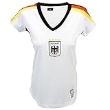Roomando Damen Trikot Deutschland mit Stick schwarz rot Gold Fussball WM EM (XS)