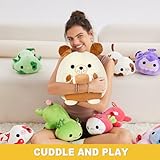 shownicer Plüschtier Bulldogge Hund Kuscheltier Mit Rugby Stofftier Kawaii Hund Plüsch Kissen Spielzeug Hund Wurfkissen Geschenk für Kinder Jungen 3+ Jahre (Hund & Rugby, 30cm)