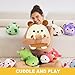 shownicer Plüschtier Bulldogge Hund Kuscheltier Mit Rugby Stofftier Kawaii Hund Plüsch Kissen Spielzeug Hund Wurfkissen Geschenk für Kinder Jungen 3+ Jahre (Hund & Rugby, 30cm)
