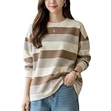 [UQQA] ロンT レディース 春 夏 【着回し便利 こなれ ボーダーTシャツ】 長袖 トップス チュニック 薄手 体型カバー ベージュ L