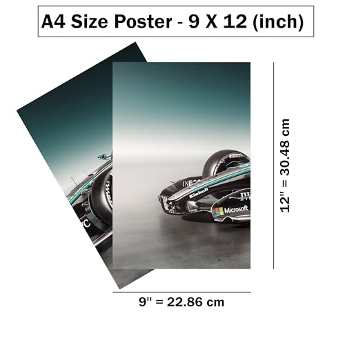 Image of Wrap & Wish 2026 Mercedes AMG F1 W17 E-Performance Isometric View Split Wall Posters Set (A4 Size, 9x12 Inch) | Pack of 3 | Vintage F1 Designs & Marvel Room Decor