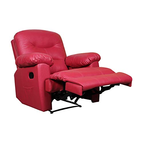 Image of Matinee Recliner, Ultra Comfortable and Durable Ergonomic Single Seat Reclining Sofa, Living Room Recliner Chair with Thickened Padded Arm /Back, Leatherette, Pink Color