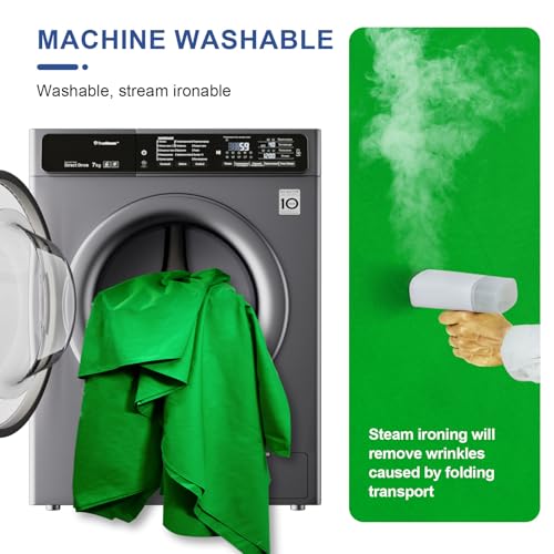 Image of EMART Green Screen Backdrop, 8 x 10 Ft Photography Greenscreen Background Sheet Fabric Kit for YouTube Video Streaming Zoom, Small Photo Chromakey Cloth Curtain with 4 Clip