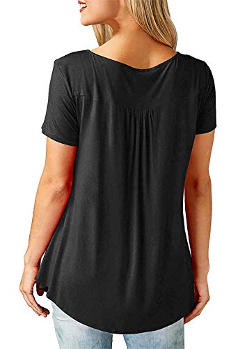 BeLuring-Women-Casual-V-Neck-Pleated-Tunic-Tops-Shirts-Blouse