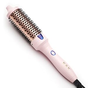 K&K 1.5 Inch Ceramic Tourmaline Ionic Curling Brush Volumizer – Hot Brush Creates Root Volume & Loose Curls, Volume Curls, Hair Styling Tool
