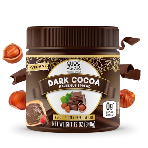 ChocZero Vegan Cocoa Hazelnut Spread – Sugar Free, Keto Friendly,...