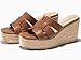 Coutgo Women's Wedge Sandals Platform Espadrille Heels Open Toe Strappy Slip On Casual Summer Slide Shoes, Brown, Size 7.5