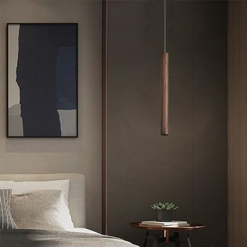 Luces colgantes de iluminación de techo estilo nórdico grano nogal 8