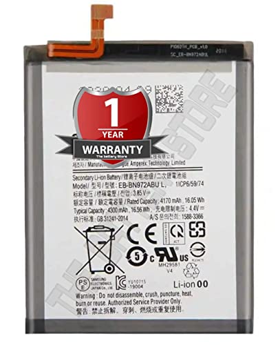 Image of THE BATTERY STOREOriginal EB-BN972ABU Battery for Samsung Galaxy Note 10+ / Note 10 Plus /SM-N975F / SM-N975DS Battery with 1 year warranty and high capacity battery backup. Carefully check your phone model and purchase. (FOR SAMSUNG NOTE-10+)