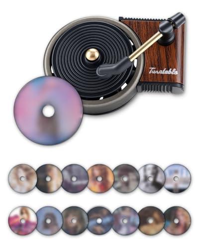 BOCACUE Record Player Car Air Freshener Vent Clip with 15pcs Refill Pads, Retro Floral Aromatherapy Diffuser for Taylor Merch Gift, Air Freshener Car Decor Accessories, Music Lovers Gifts