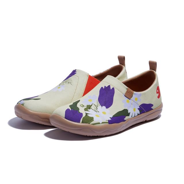 Image of UIN Women's Slip On Shoes Colorful Comfortable Lightweight Art Travel Sneakers Casual Floral Stylish Everyday Loafers