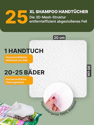 Japan Premium Pet Katzenshampoo Handtuch | Reinigungstücher, die wie Trockenshampoo für Katzen wirken | Reinigen & desodorieren mit unserem Katzenhandtuch mit Kollagen & Plazenta| 25 St | (20 x 30 cm)