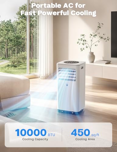 Image of Portable Air Conditioners, 10,000 BTU Portable AC Unit for Room up to 450 Sq. Ft, 3 in 1 Small AC Unit with 24H Timer Smart Sleep Mode, Smart Stand up Air Conditioner for Bedroom(10,000 BTU)