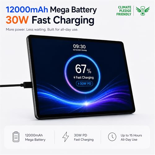 Image of MESWAO 16 Inch Android 16 Tablet, Widevine L1 Certified 1920x1200 IPS Pad | 8GB RAM 256GB ROM, Helio G99 Octa-Core, 30W Fast Charge 12000mAh Battery, Digital Sheet Music Reader for Musicians