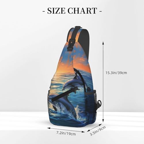 Mochila Sling para Mujer y Hombre con diseño de delfines miniatura 2