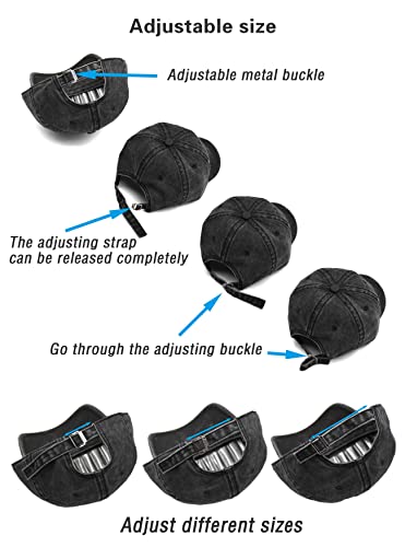 Image of 3 Pack Vintage Washed Cotton Adjustable Baseball Caps for Men Women Unstructured Low Profile Plain Classic Dad Hat