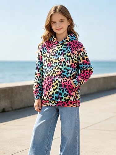 Image of uideazone Girls Pullover Hoodies 3D Graphic Printed Hooded Sweatshirt with Pocket 4-14 Years