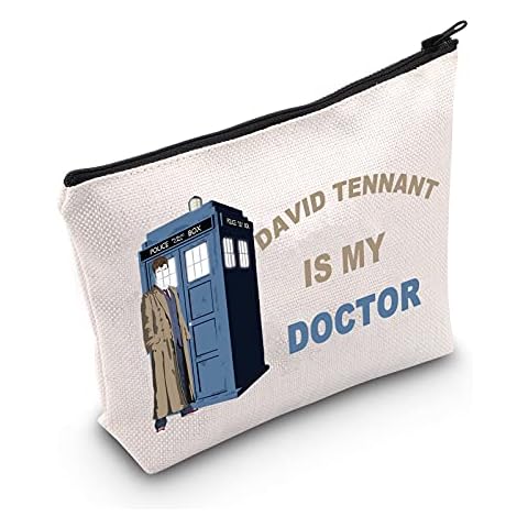 LEVLO Who TV Show Cosmetic Make Up Bag David Tennant Fans Gifts David Tennant is My Doctor Makeup Zipper Pouch Bag for Women Girls (David Tennant) Cover