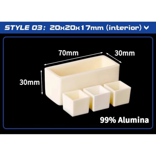 Zestaw tyglinów wysokotemperaturowych 1 zestaw (90 x 65 x 30 mm 10 szt.) Idealny do analizy laboratoryjnej i form do spalania 50-100 mm Materiały laboratoryjne