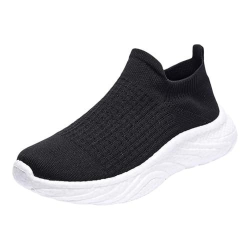 Zapatillas de deporte para mujer, hombre, planas, zapatos de deporte, unisex, zapatillas de correr, senderismo, transpirables, antideslizantes, mallas cómodas, gris oscuro, 44 EU
