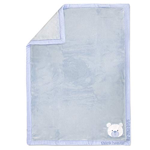 Image of Baby Essentials 30x40 Fleece Baby Blanket with Satin Trim for Boys, Girls Baby Blanket with Door Decor (Bear with Sign)
