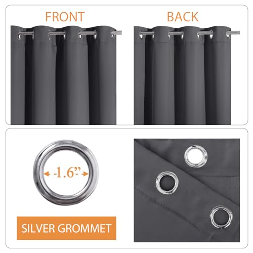 Ryb Home RHGMBLK2LSA2-5284B01 Soundproof Curtains 84 Inches - 3 Layers Blackout Curtains Noise Cancelling Thermal Insulted Drapes thumb #4