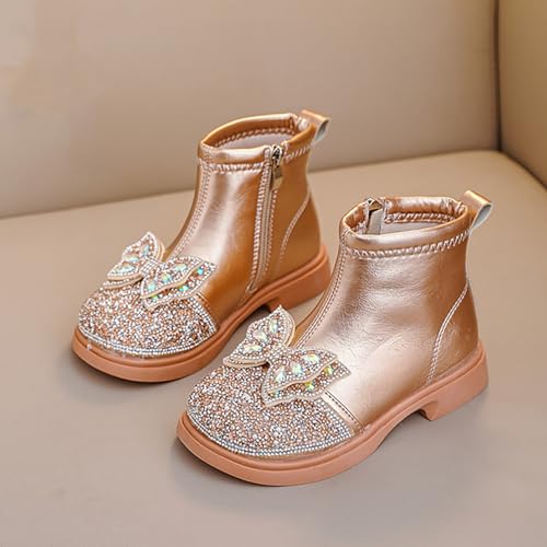 IWIHMIV Girl Snow Boots Girls Sparkly Boots Girls Winter Boots Comfortable Winter Shoes Waterproof Lightweight Ankle Booties3