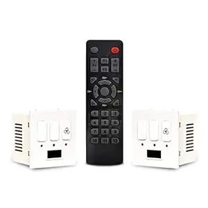 Dott Modular Remote Control Switches for 4 Lights and 2 Fans (White) - One Way Wireless Smart Home Automation Switch