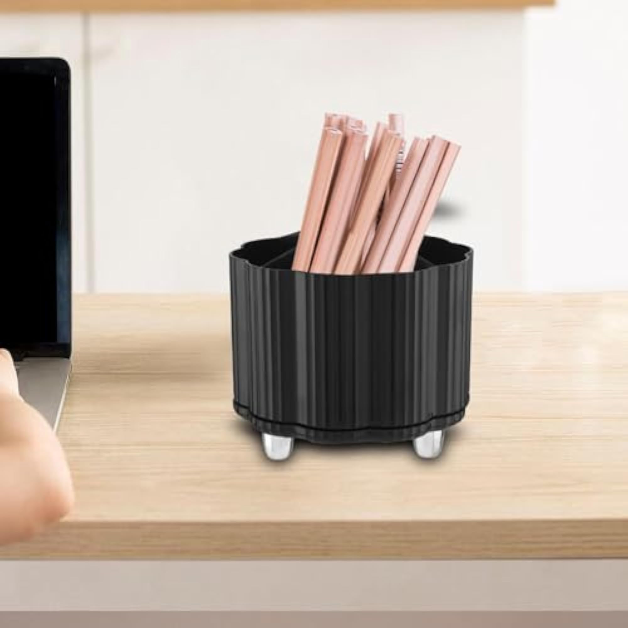 Large Portable 360° Rotating Makeup Brush Holder