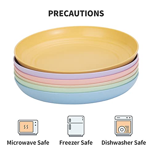 Sgaofiee 6 Pack 10 Inch Lightweight Wheat Straw Plates, Unbreakable And Reusable Plate Set, Dishwasher & Microwave Safe, Healthy For Kids Children & Adult #TOP4