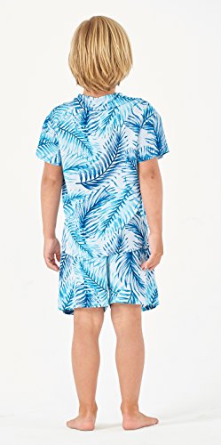 Image of Hawaii Hangover Family Matching Hawaiian Clothes, Simply Blue Leaves | Family matching Hawaiian outfits, Simply Blue Leaves, lightweight rayon, machine washable, tropical leaf print, luaus