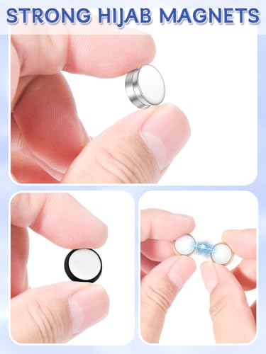 Image of Evnlo 12 Pairs Strong Hijab Magnets, Thin Pinless Magnetic Hijab Pins for Scarf, Shirt, Veil, Dress- No-Snag Matte, Multi-Use for Women