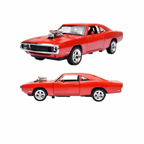 Image of 1:64 Scale Diecast Metal Muscle Car | Alloy Body Mini Collectible Cars with Smooth Wheels | Realistic Display Model & Racing Toy for Kids, Adults & Collectors (Muscle Car 1:64 Scale - Red)
