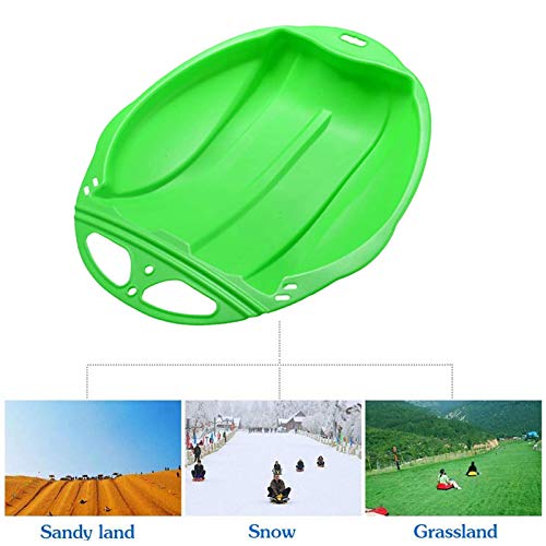 Snow Sled for Kids & Adults - 2021 New Kids and Adult Round Sand Slider Disc Toy Snow Sled Ski Pad Board, Snow Sled Saucer, Toboggan Ski Pad Snowboard, Durable Sleds for Winter Sledding (Green)