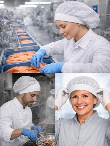 SEGURLAIN 2 professionelle Canalé-Baumwolle, wiederverwendbare Mütze für Gastronomie, Gastronomie und Lebensmittelindustrie (hergestellt in Spanien)