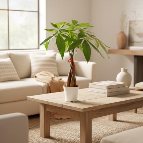 Image of Money Tree Live Indoor Plant | 14-22 Inches Tall Bonsai | Easy to Grow Houseplant | Home, Office, or Room Decor | Birthday, Housewarming Gift in 4 Inch Pot