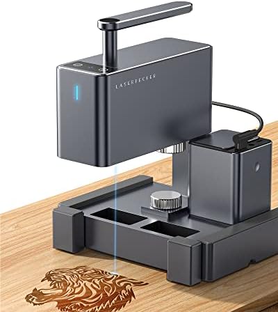 LaserPecker 2(Deluxe) Laser Engraver, Engraving Machine Handheld Laser Cutter 0.05mm Compressed Spot, High Speed Grabadora Laser for Anodized Metal Wood - with Power Bank and Engraving Material Pack