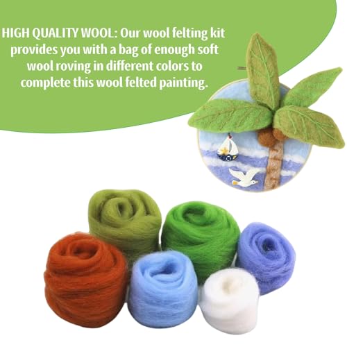 Image of Fazanwey Needle Felt Starter Set,Felting Kits for Beginners Adult Needle Felting Kit Beginner Wool Felting Kit (Seabird)