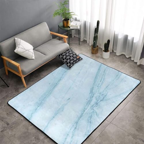 Tapis lavable marbre bleu antidérapant grand confort de sol - 5