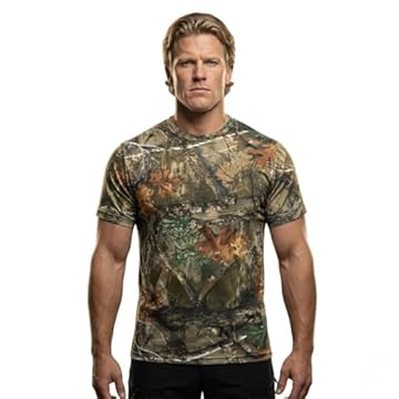 Bell Rangers Camiseta autêntica Realtree and Mossy Oak camuflagem gola redonda unissex adulto manga curta, Camuflagem de mistura de algodão Realtree Edge, G