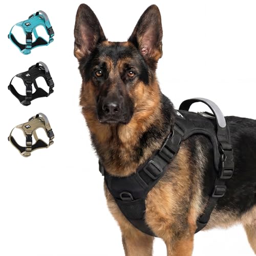 Heavy Duty Dog Harness for X-Large Dogs, No Pull Tactical Reflective Vest