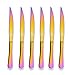 Berglander Titanium Colorful Plated, Multicolor Stainless Steel Steak Knives Steak Knife Heavy Duty Steak Knife for Chefs Great For BBQ Weddings Dinners Parties Homes Kitchens Pack of 6