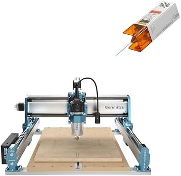 Genmitsu 4040-PRO MAX CNC Router + CFL10-40 10000mW Laser Module, 710W Trimmer & Linear Rail Driven, Work Area 410 x 405 x 77mm, for Wood Metal Acrylic Cutting Milling, GRBL Control