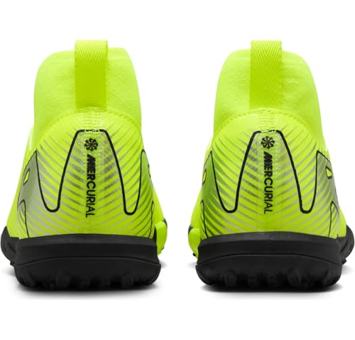 Nike Jr. Mercurial Superfly 10 Academy Little/Big Kids' TF High-Top Soccer Shoes (FQ8310-700, Volt/Black)2