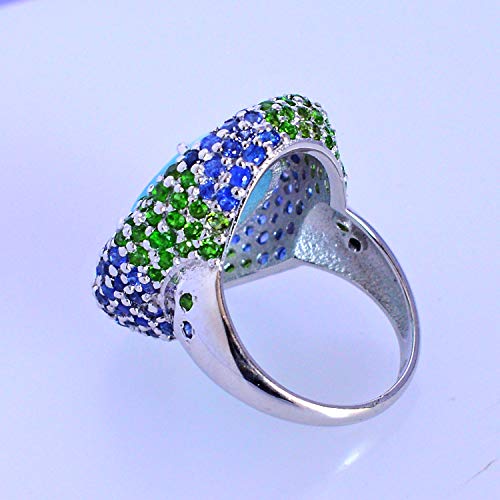 Bague larimar bleu véritable en argent 925, le cadeau idéal