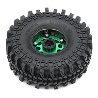 HOBBYSOUL 4 Stück RC 1,9 Schlamm Geländereifen Super Grip Crawler LKW Reifen 121mm/4,75 Zoll montiert auf Aluminium 1,9 Beadlock Radfelgen Grün/Schwarz Farbe – Ansicht 6