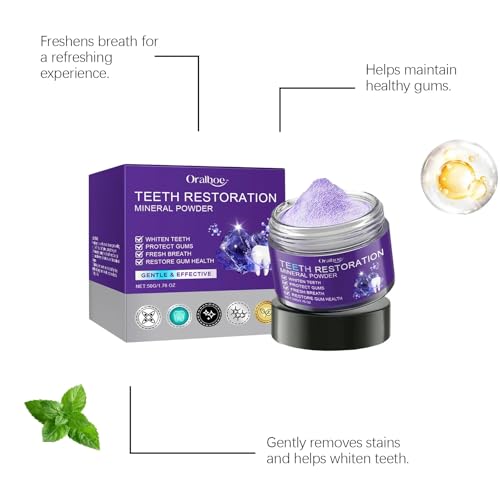 Image of 2-Pack Teeth Restoration Mineral Powder, Purple Dental Restoration Mineral Powder, Effective in Strengthening Teeth and Gums for Daily Use (50G)